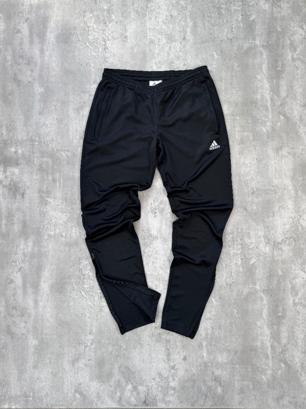 Adidas Climalite Track Pants Ankle Zip Black Womens Small Pull On Logo Athletic